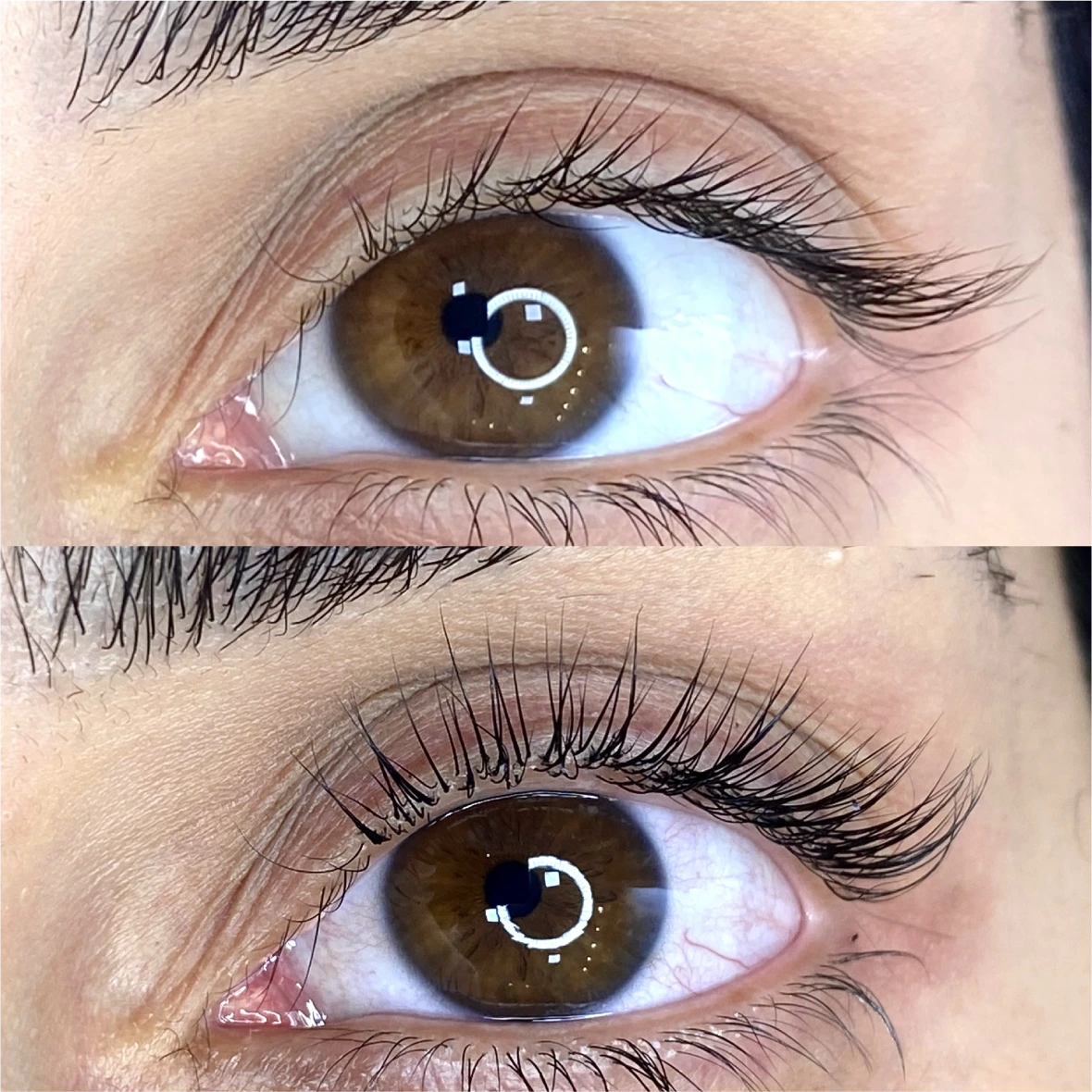 Antes e depois, Cílios, 35 dias de uso