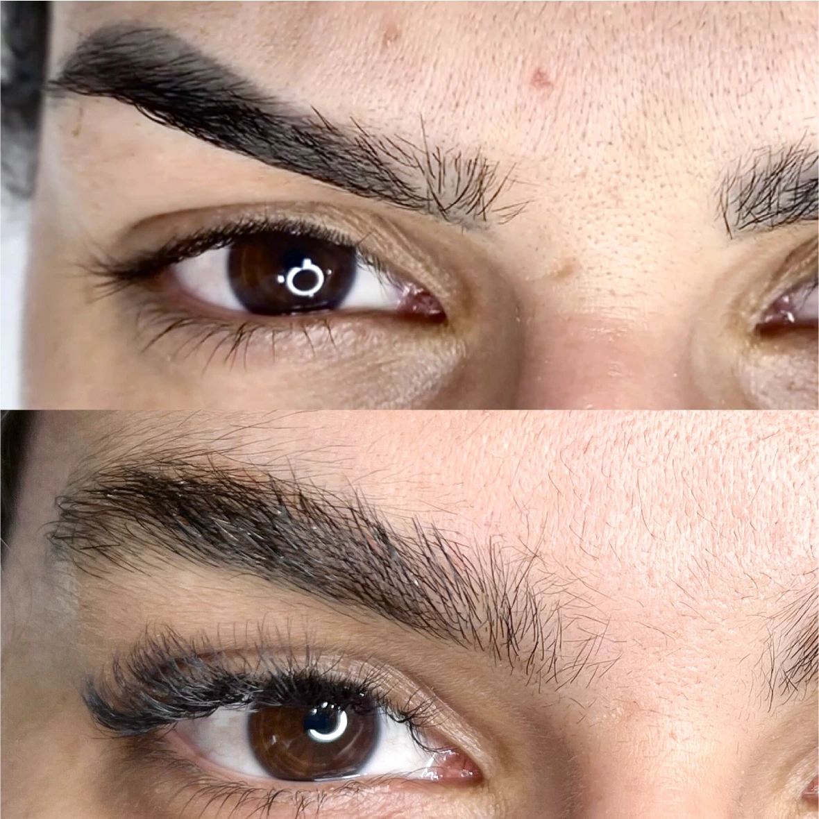 Antes e depois, Sobrancelha, densidade, 90 dias de uso